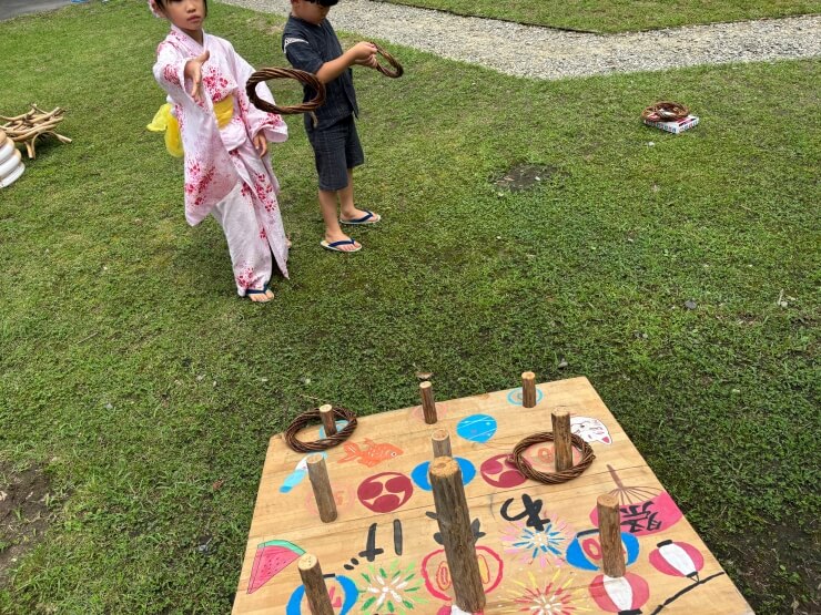 てづくりのわなげで楽しくゲーム
