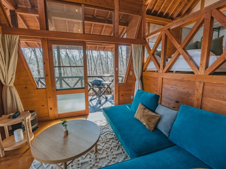 ザランタンひたち大宮の木の温もりあふれるコテージ