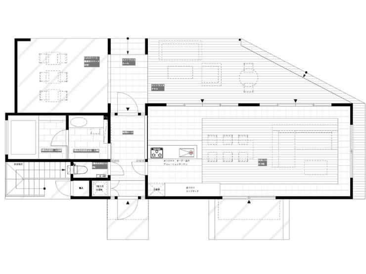 イノセンスリゾートの貸切パーティールームの間取り図