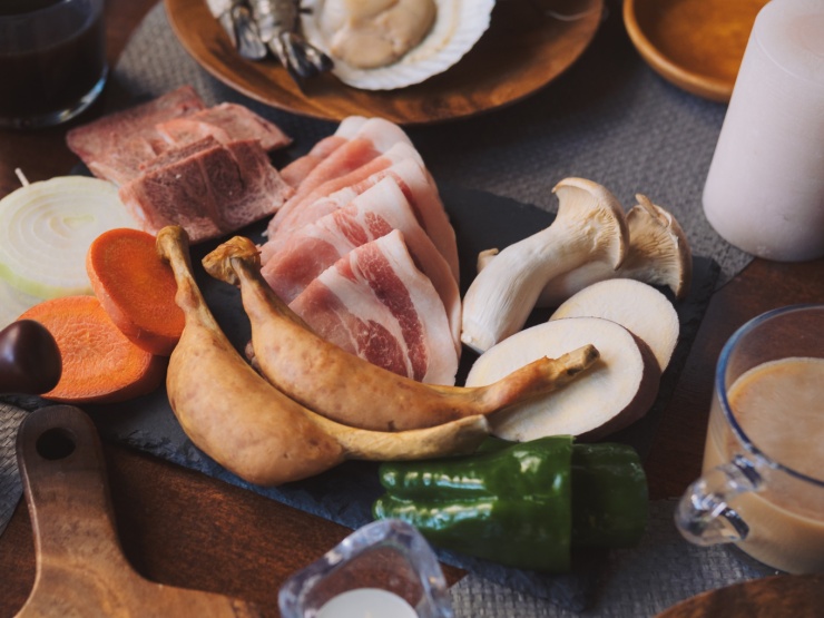 ザランタン鹿沼で提供されるBBQの食材