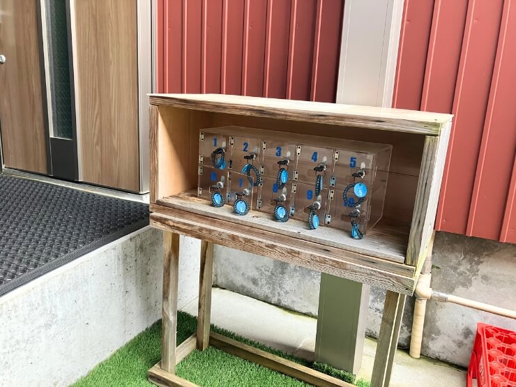 やひこYYパークのサウナの貴重品入れ